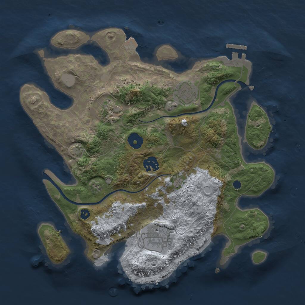 Rust Map: Procedural Map, Size: 3000, Seed: 1384699964, 7 Monuments