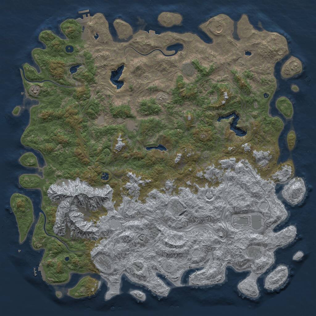 Rust Map: Procedural Map, Size: 6000, Seed: 1298836488, 19 Monuments