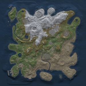 Thumbnail Rust Map: Procedural Map, Size: 3500, Seed: 1274715562, 14 Monuments