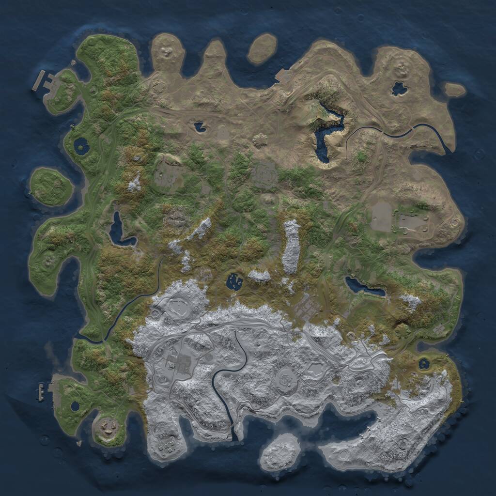 Rust Map: Procedural Map, Size: 4500, Seed: 520936229, 17 Monuments