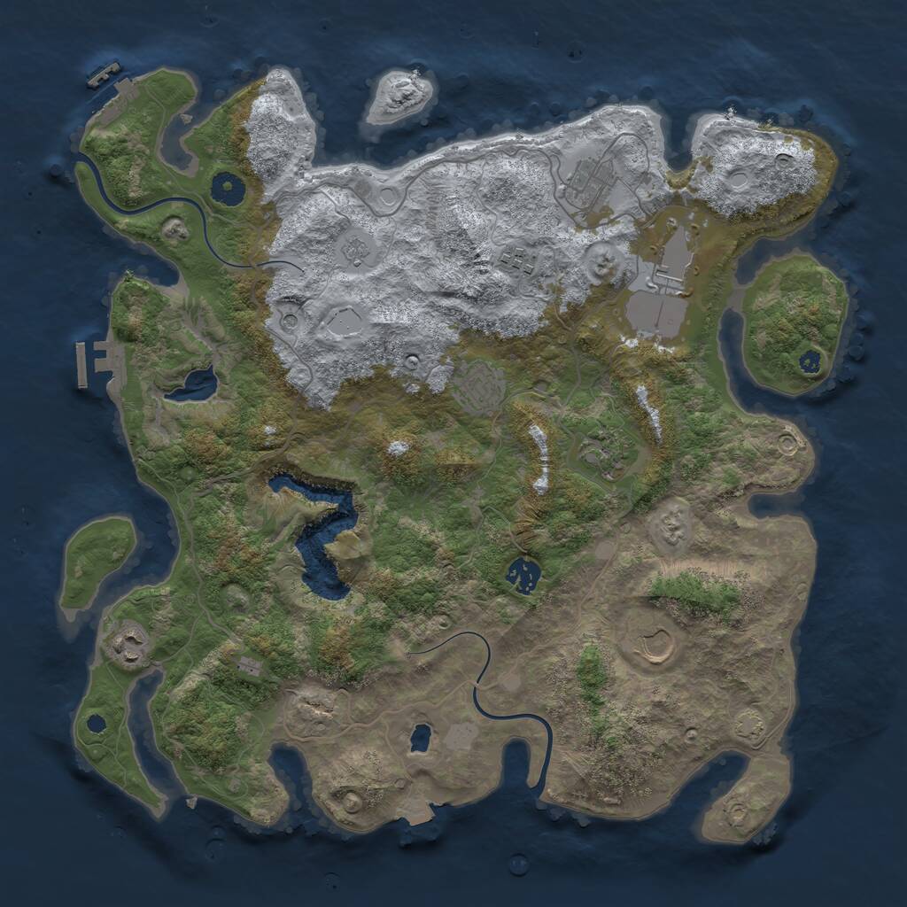 Rust Map: Procedural Map, Size: 4000, Seed: 596107423, 14 Monuments