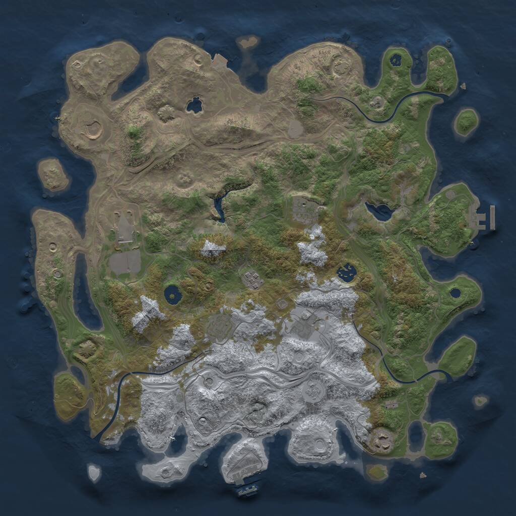 Rust Map: Procedural Map, Size: 4250, Seed: 312491113, 14 Monuments