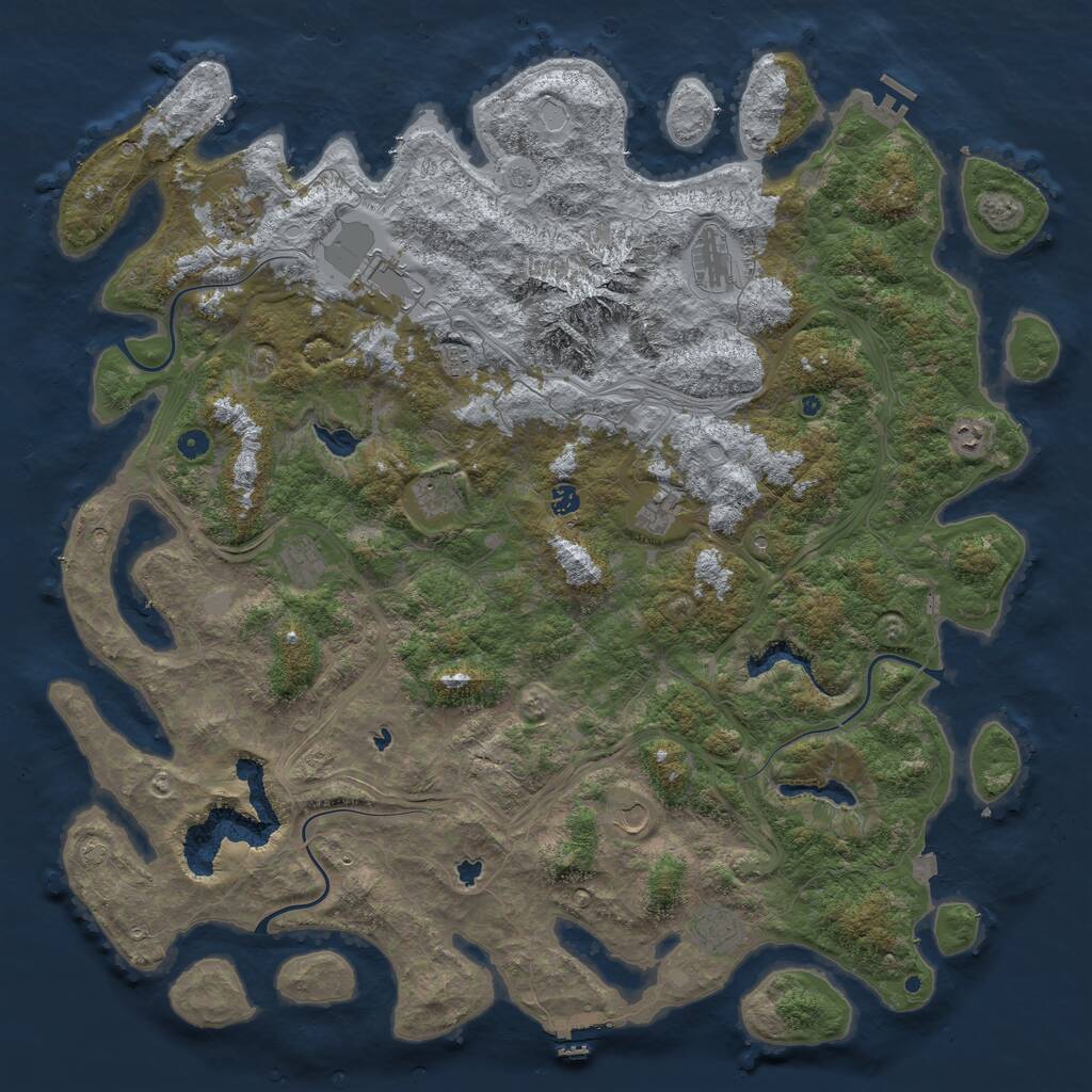 Rust Map: Procedural Map, Size: 5500, Seed: 283754981, 17 Monuments