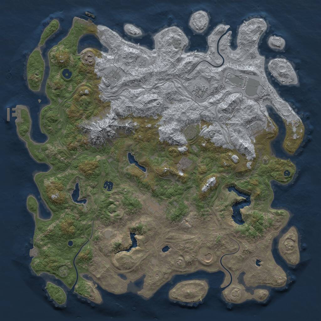 Rust Map: Procedural Map, Size: 5000, Seed: 1097580659, 17 Monuments