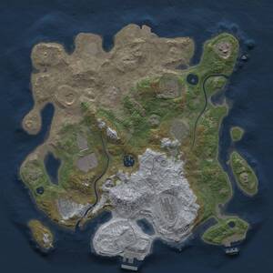 Thumbnail Rust Map: Procedural Map, Size: 3500, Seed: 483611982, 15 Monuments