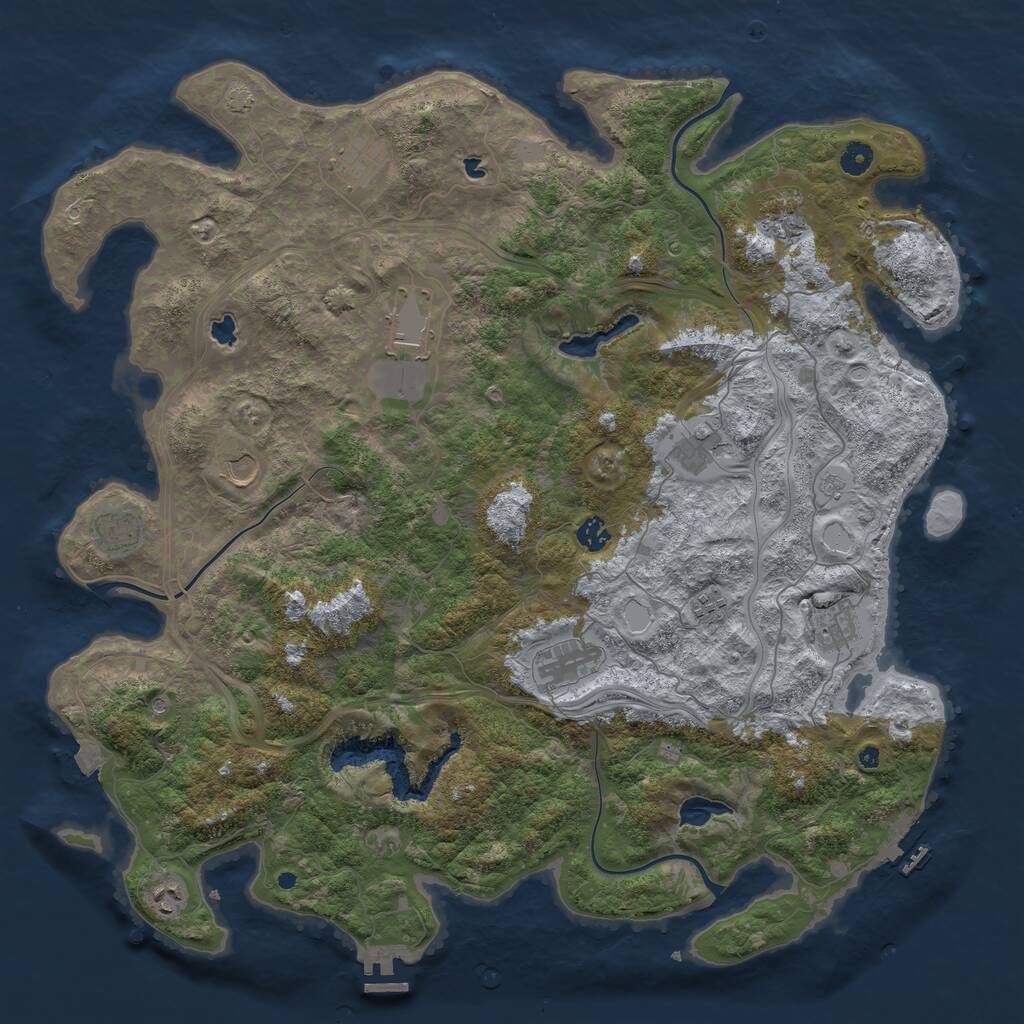 Rust Map: Procedural Map, Size: 4700, Seed: 242670475, 17 Monuments