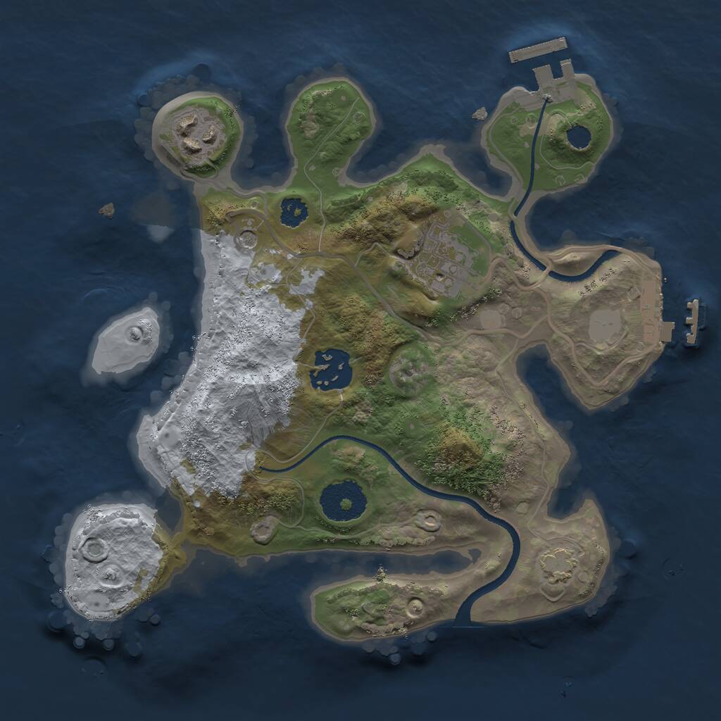 Rust Map: Procedural Map, Size: 2500, Seed: 3453465, 8 Monuments