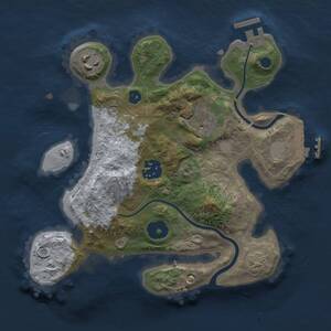 Thumbnail Rust Map: Procedural Map, Size: 2500, Seed: 3453465, 8 Monuments