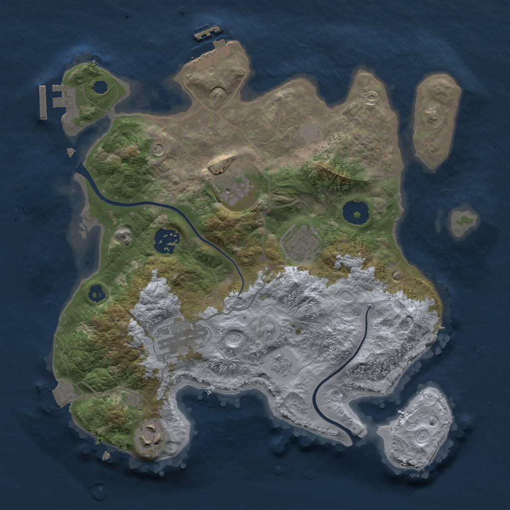 Rust Map: Procedural Map, Size: 3000, Seed: 1658861423, 10 Monuments