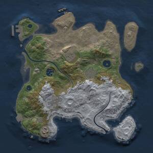 Thumbnail Rust Map: Procedural Map, Size: 3000, Seed: 1658861423, 10 Monuments