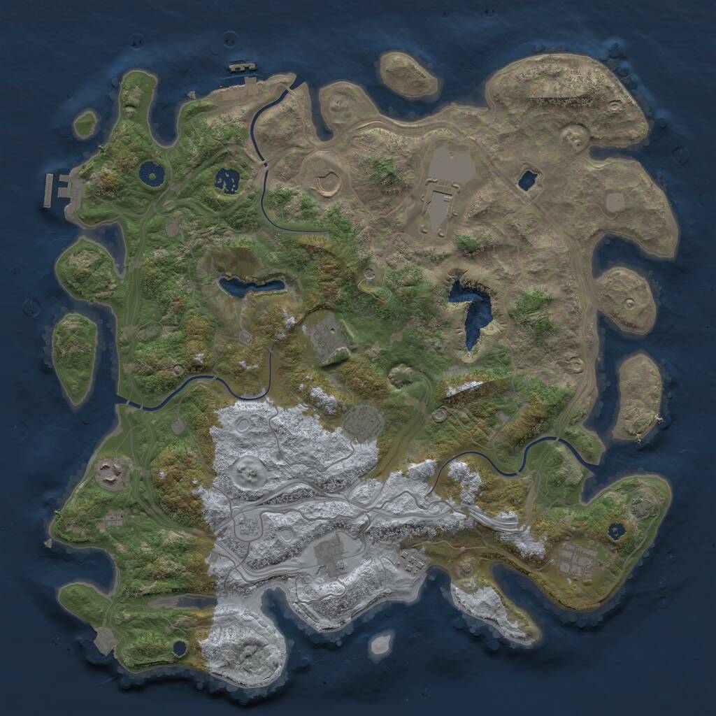 Rust Map: Procedural Map, Size: 4250, Seed: 1074721047, 15 Monuments