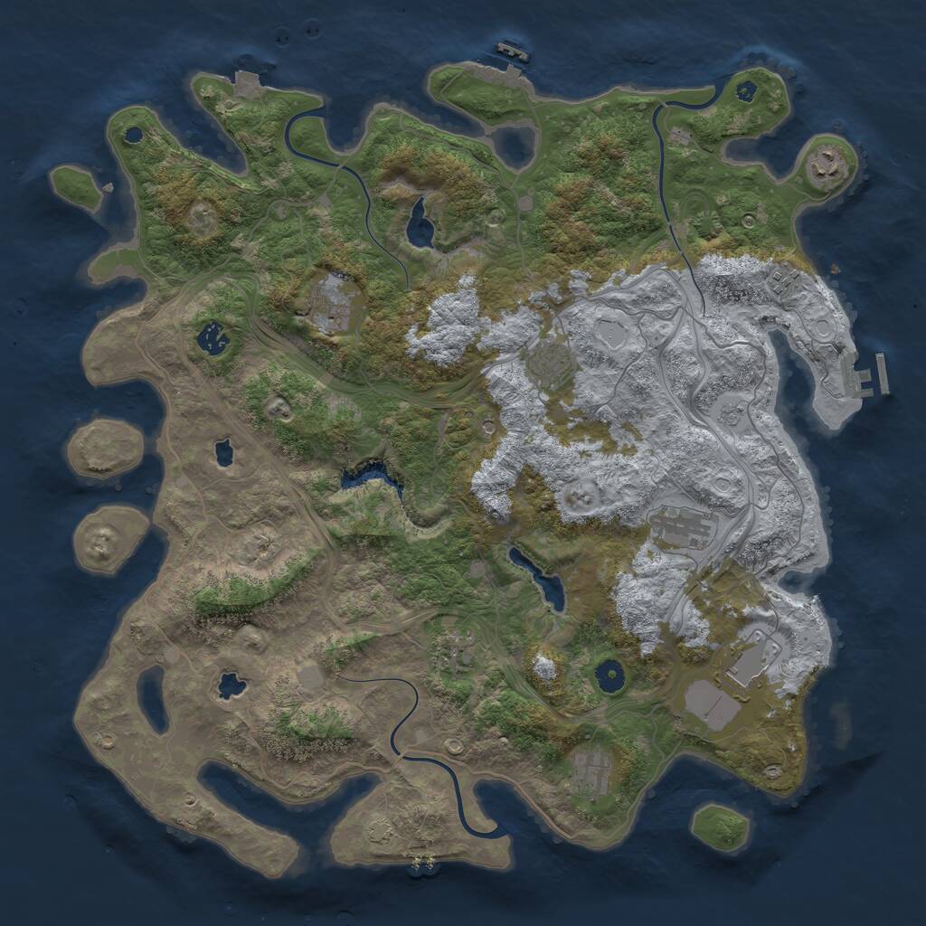 Rust Map: Procedural Map, Size: 4500, Seed: 290675, 15 Monuments