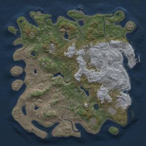 Thumbnail Rust Map: Procedural Map, Size: 4500, Seed: 290675, 15 Monuments