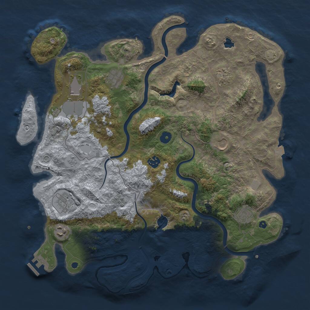 Rust Map: Procedural Map, Size: 4000, Seed: 142163814, 14 Monuments