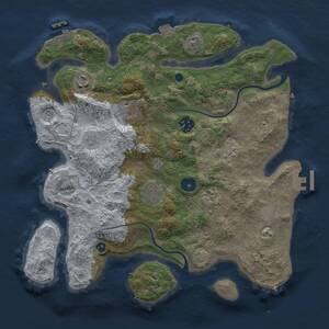 Thumbnail Rust Map: Procedural Map, Size: 3300, Seed: 1998349572, 12 Monuments