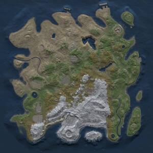 Thumbnail Rust Map: Procedural Map, Size: 4000, Seed: 855412666, 14 Monuments