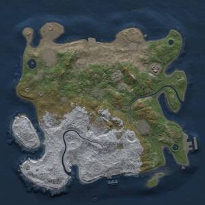 Thumbnail Rust Map: Procedural Map, Size: 3300, Seed: 689777, 11 Monuments