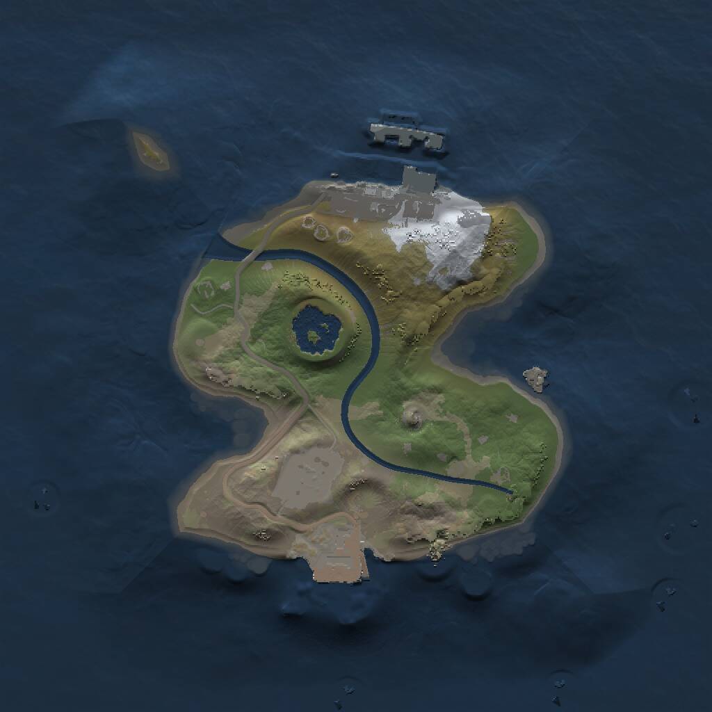 Rust Map: Procedural Map, Size: 1500, Seed: 1691438919, 2 Monuments