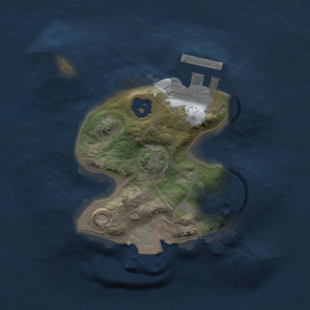 Rust Map: Procedural Map, Size: 1500, Seed: 1691438919, 3 Monuments
