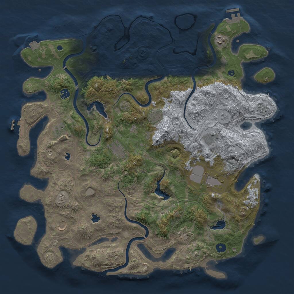 Rust Map: Procedural Map, Size: 4500, Seed: 1687266745, 16 Monuments