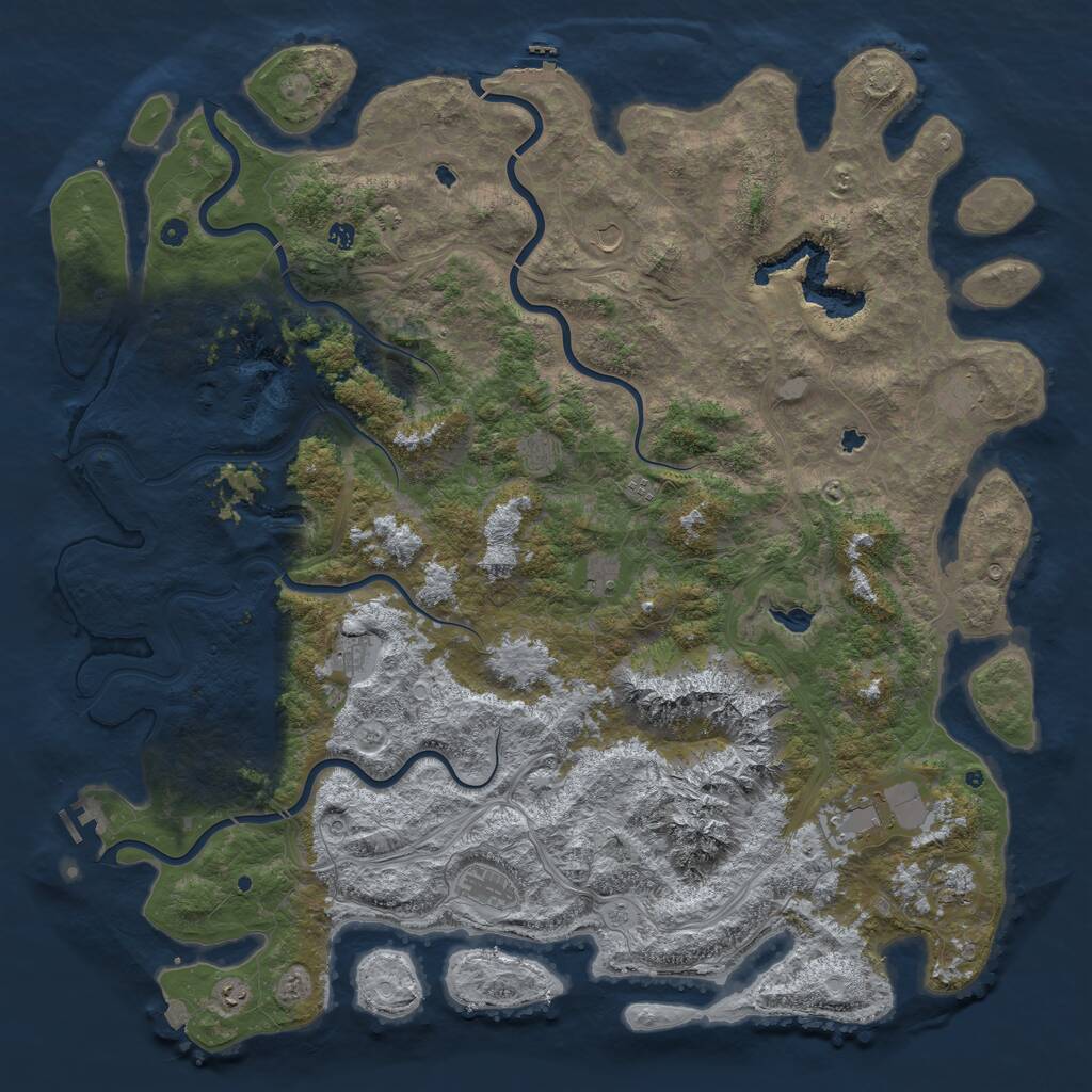 Rust Map: Procedural Map, Size: 6000, Seed: 16969420, 17 Monuments