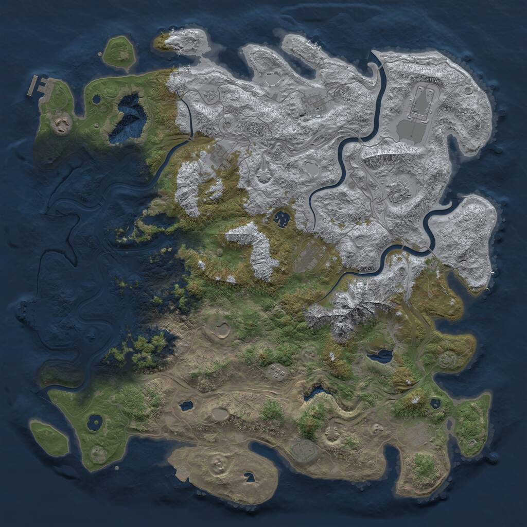 Rust Map: Procedural Map, Size: 5000, Seed: 310244212, 19 Monuments