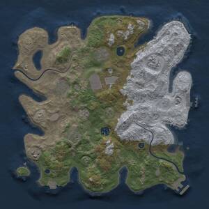 Thumbnail Rust Map: Procedural Map, Size: 3500, Seed: 40065157, 14 Monuments