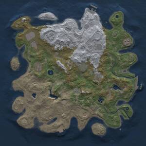 Thumbnail Rust Map: Procedural Map, Size: 4000, Seed: 35361550, 16 Monuments