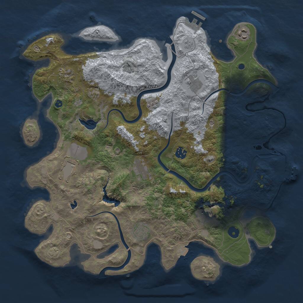 Rust Map: Procedural Map, Size: 4000, Seed: 35361550, 15 Monuments