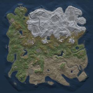 Thumbnail Rust Map: Procedural Map, Size: 4500, Seed: 2101674518, 16 Monuments