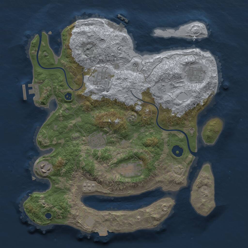 Rust Map: Procedural Map, Size: 3300, Seed: 164352712, 12 Monuments