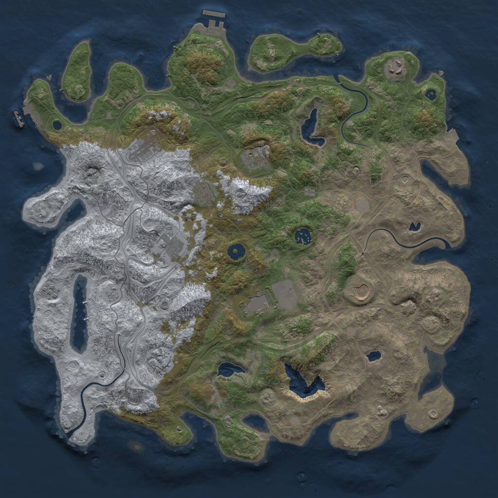 Rust Map: Procedural Map, Size: 4500, Seed: 258894672, 16 Monuments