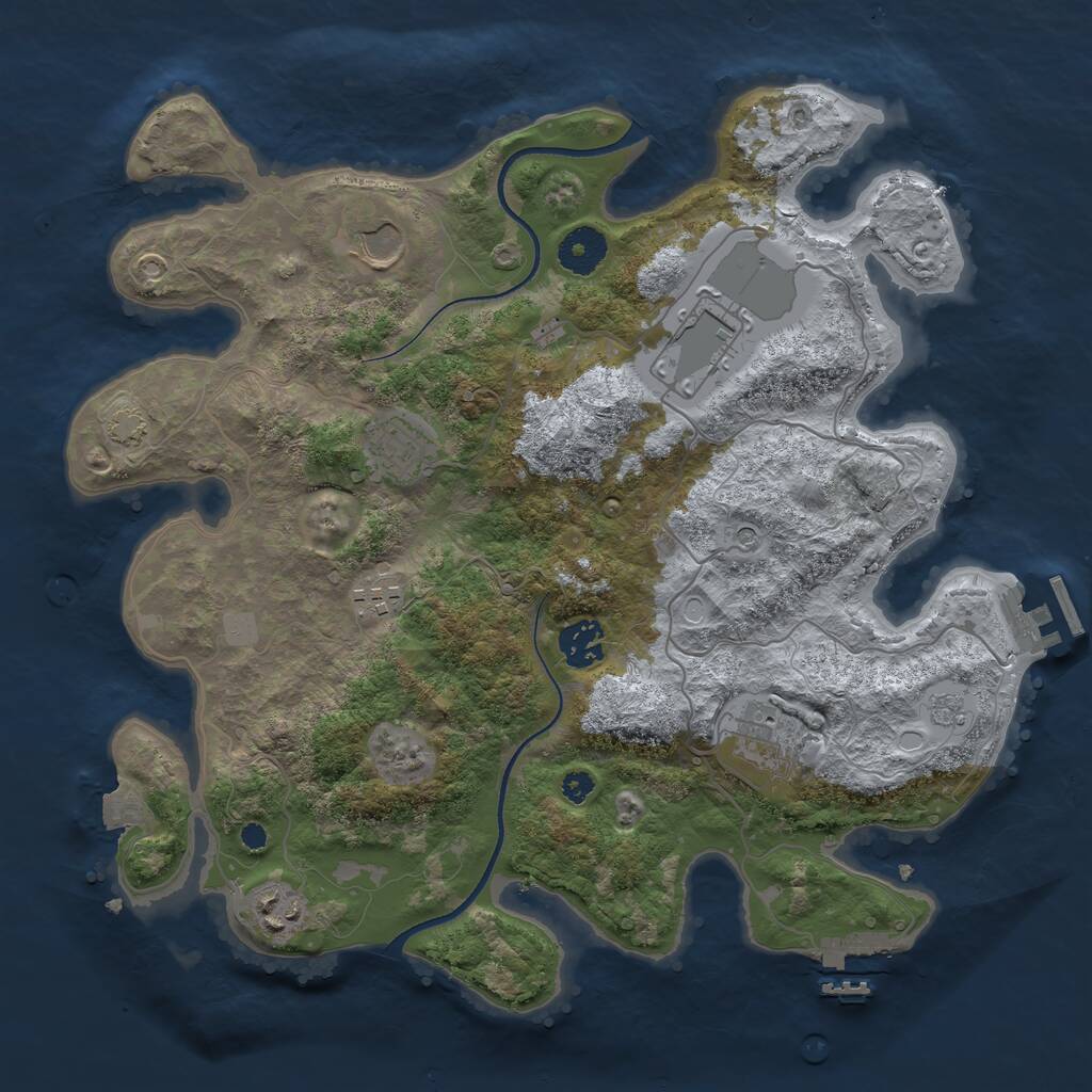 Rust Map: Procedural Map, Size: 3500, Seed: 171004992, 13 Monuments