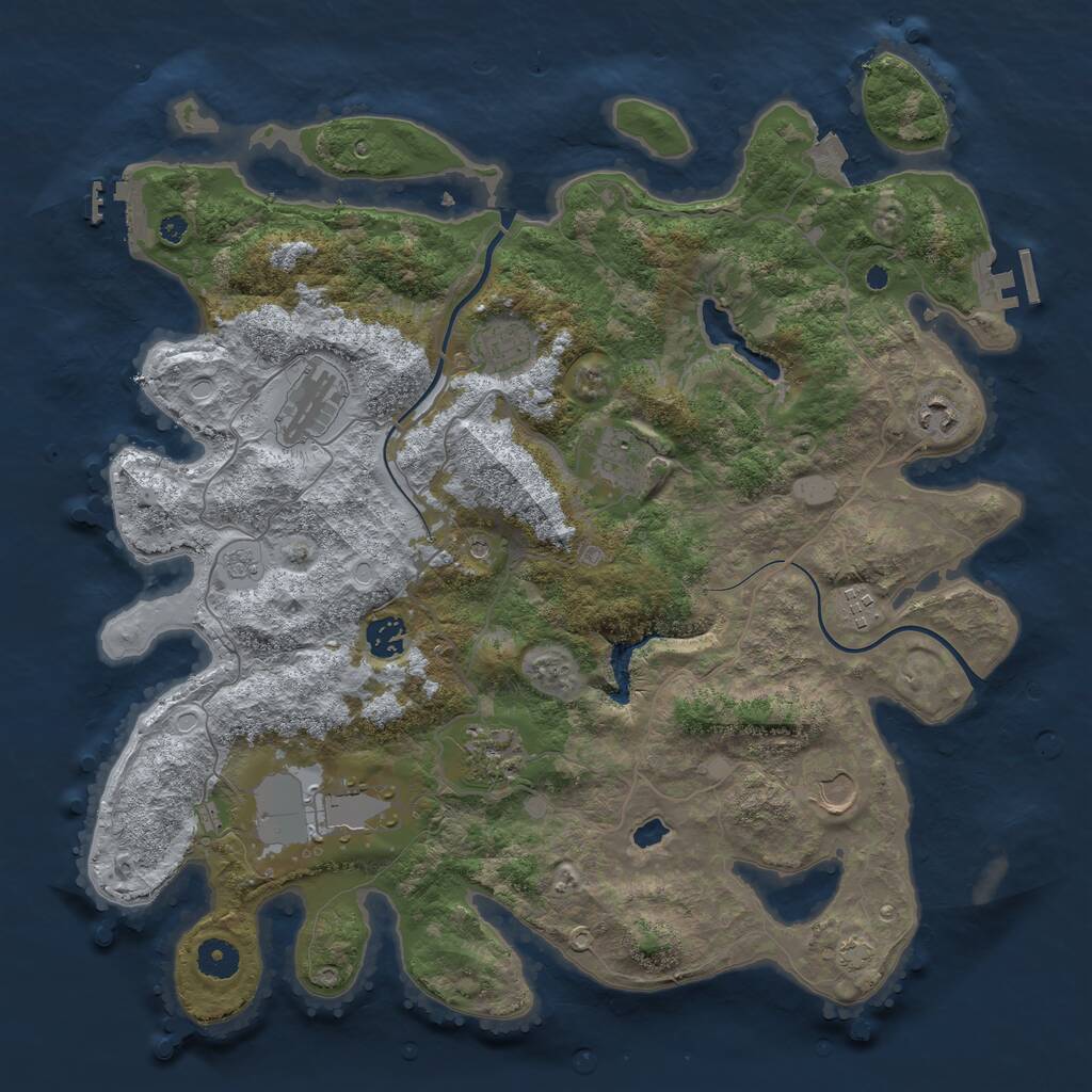 Rust Map: Procedural Map, Size: 4000, Seed: 651065349, 15 Monuments