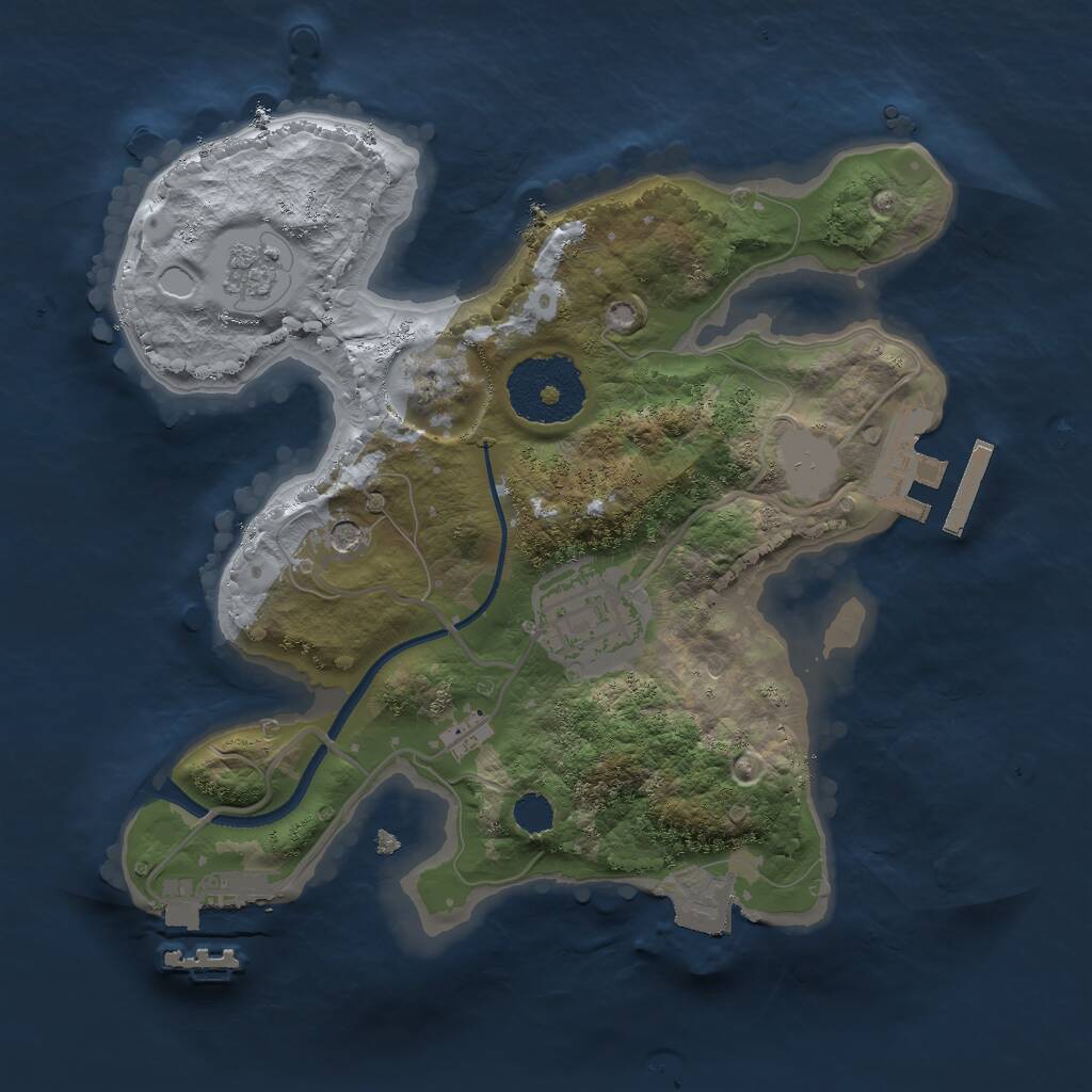 Rust Map: Procedural Map, Size: 2250, Seed: 1547133643, 6 Monuments