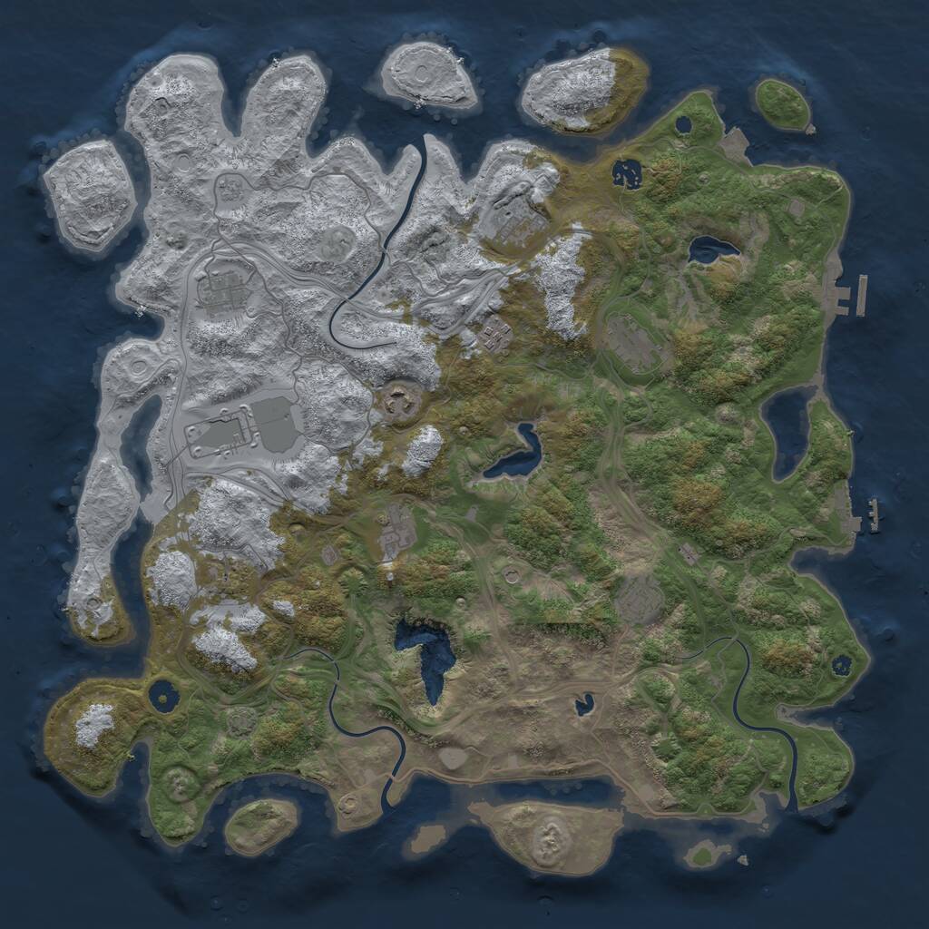 Rust Map: Procedural Map, Size: 4500, Seed: 126046427, 16 Monuments