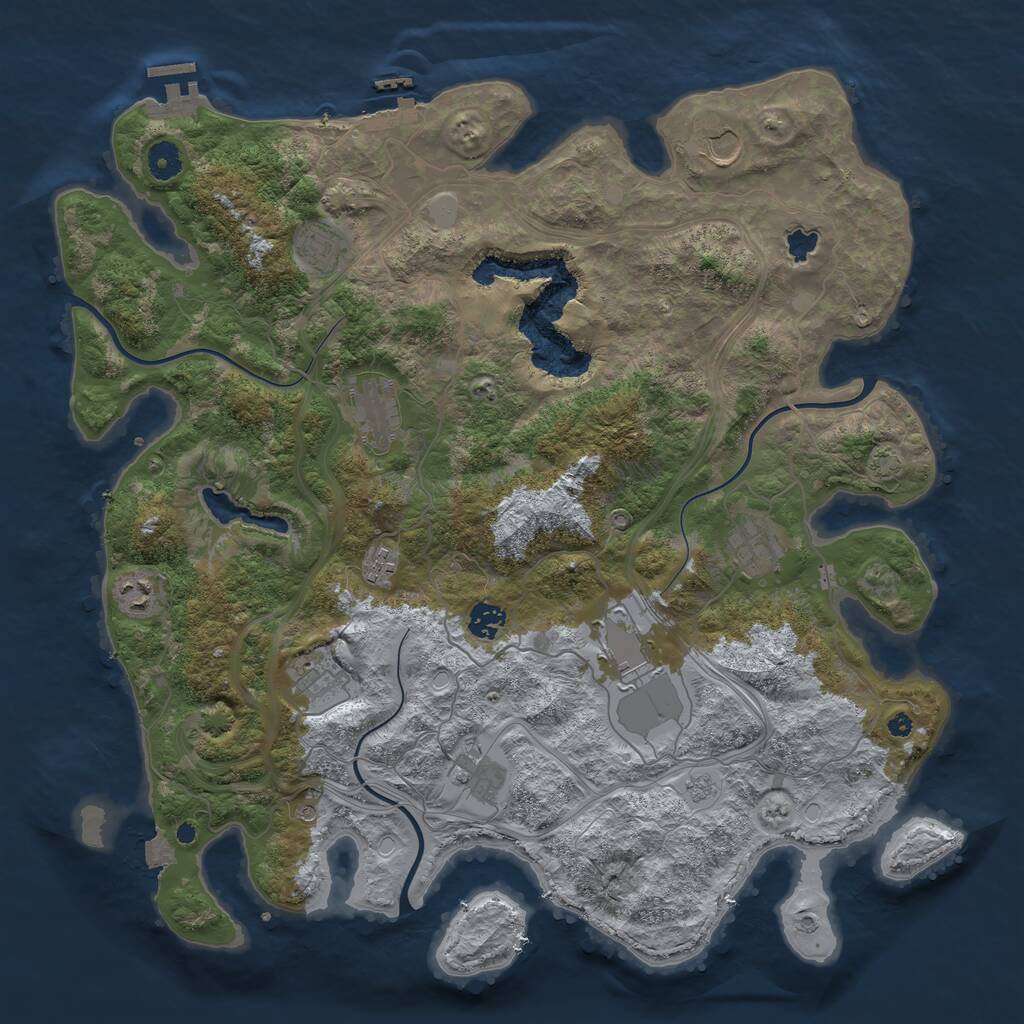 Rust Map: Procedural Map, Size: 4253, Seed: 1486891518, 16 Monuments