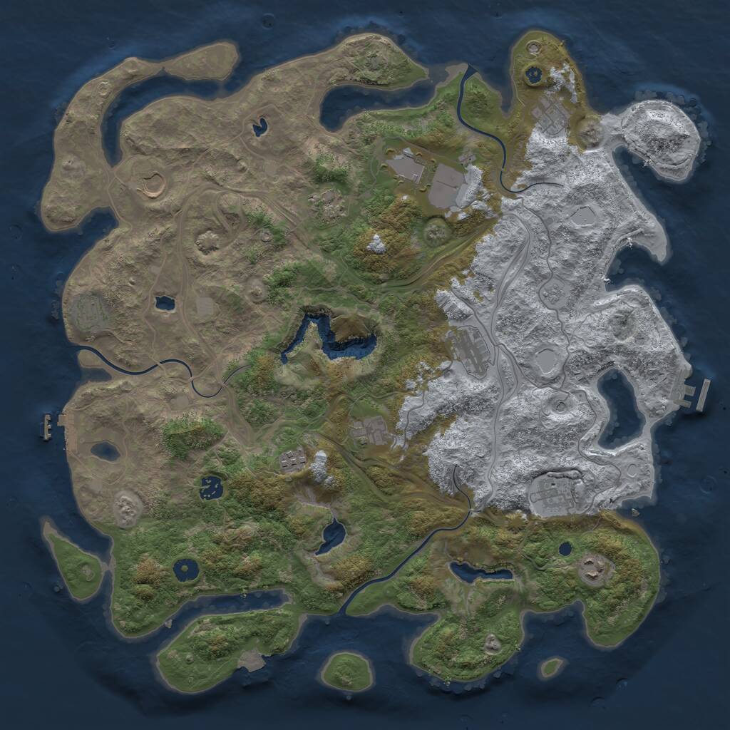 Rust Map: Procedural Map, Size: 4510, Seed: 644, 17 Monuments