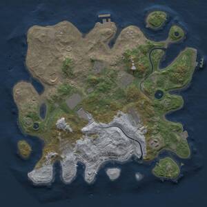 Thumbnail Rust Map: Procedural Map, Size: 3500, Seed: 46323466, 13 Monuments