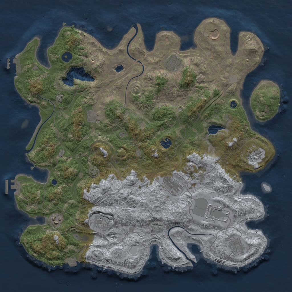 Rust Map: Procedural Map, Size: 4253, Seed: 1814668180, 17 Monuments