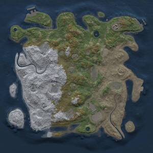 Thumbnail Rust Map: Procedural Map, Size: 3800, Seed: 694416553, 14 Monuments