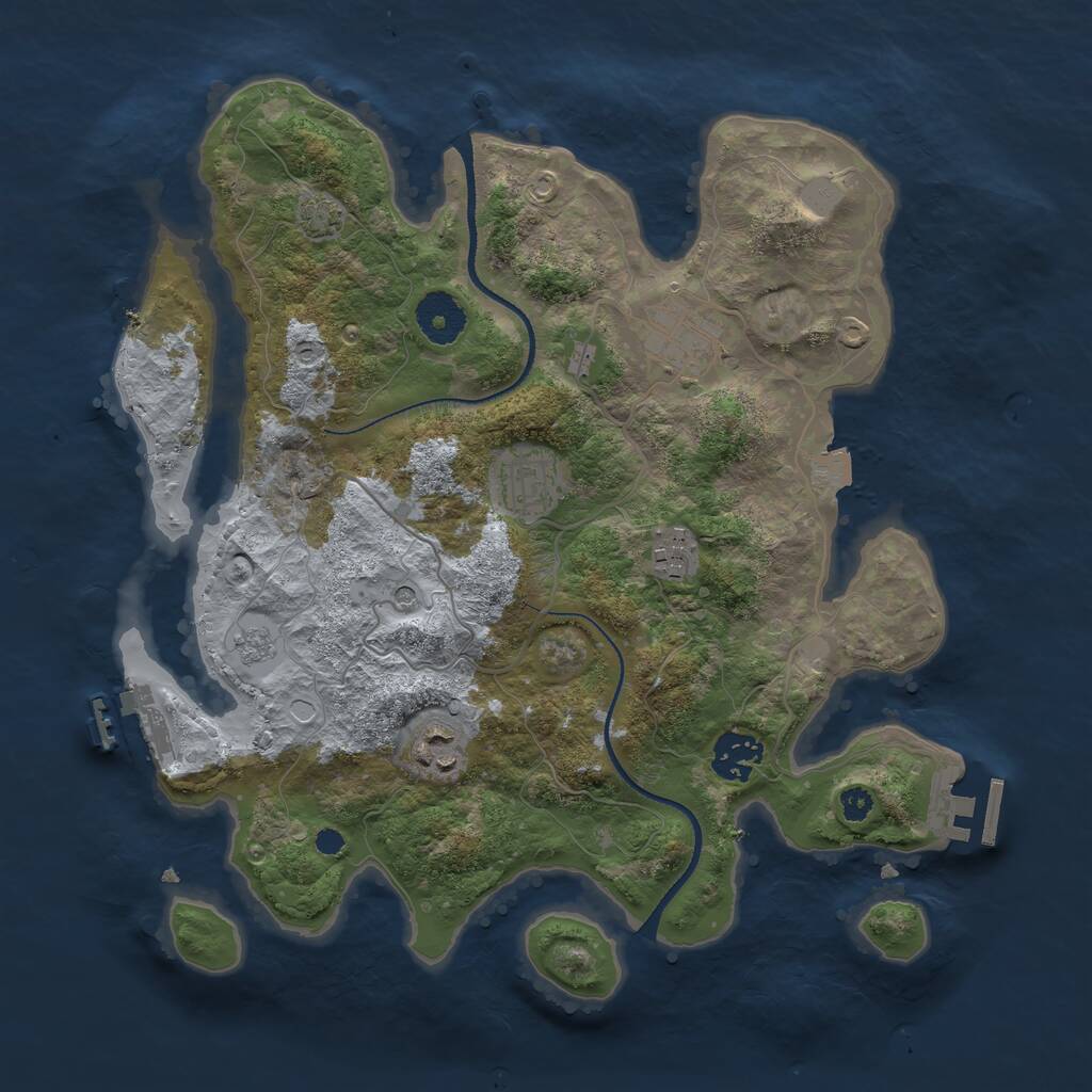 Rust Map: Procedural Map, Size: 3300, Seed: 44314314, 11 Monuments