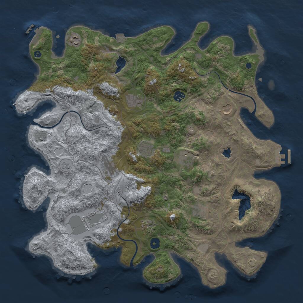 Rust Map: Procedural Map, Size: 4253, Seed: 1542854251, 17 Monuments