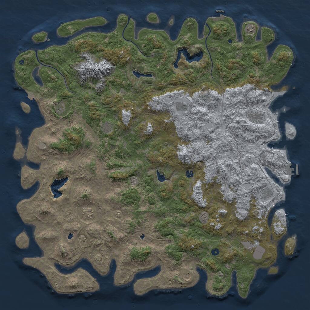 Rust Map: Procedural Map, Size: 6000, Seed: 1186163181, 17 Monuments