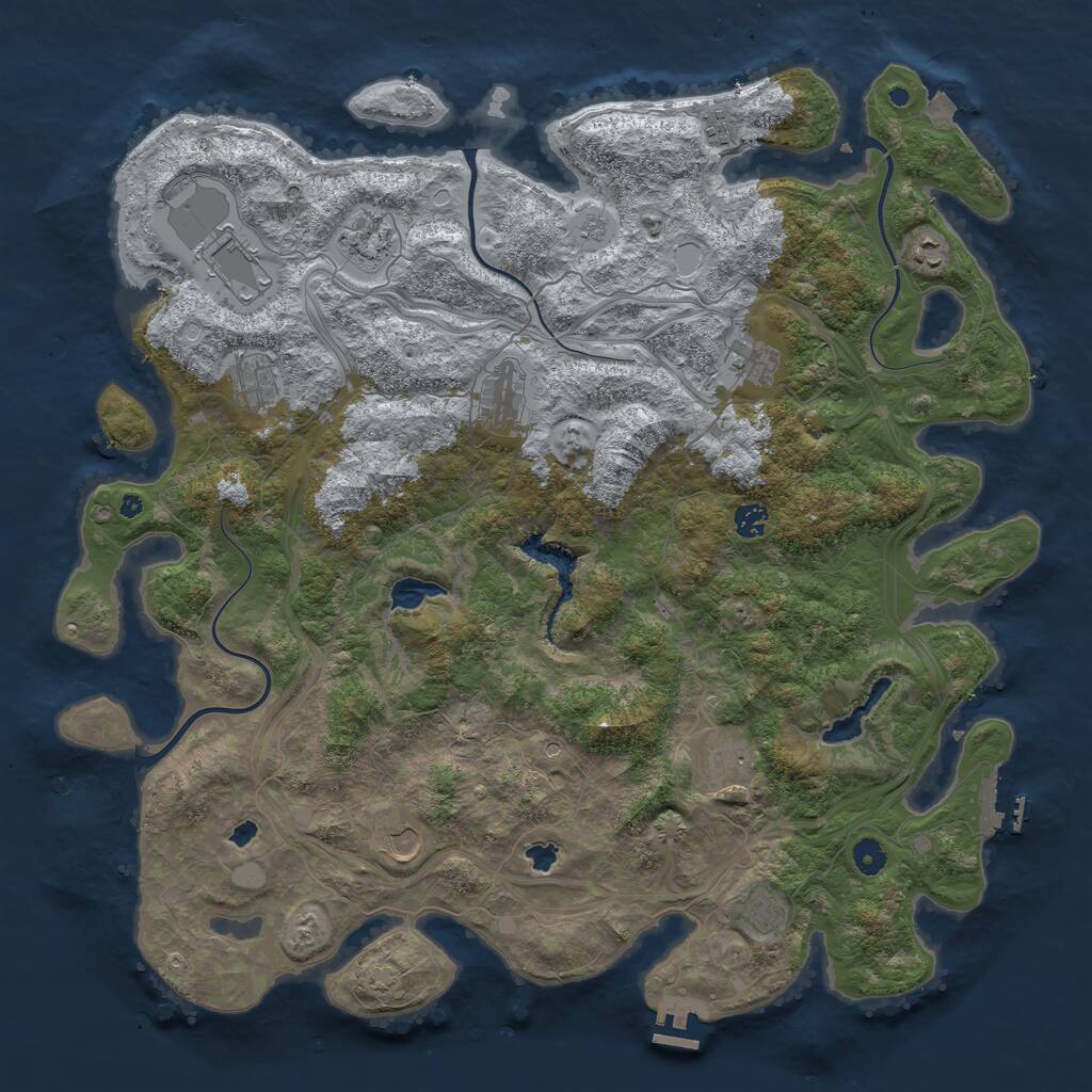 Rust Map: Procedural Map, Size: 4750, Seed: 681405351, 17 Monuments