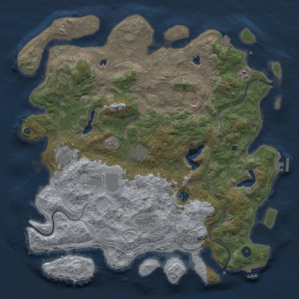 Rust Map: Procedural Map, Size: 4500, Seed: 299105777, 15 Monuments