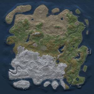 Thumbnail Rust Map: Procedural Map, Size: 4500, Seed: 299105777, 15 Monuments