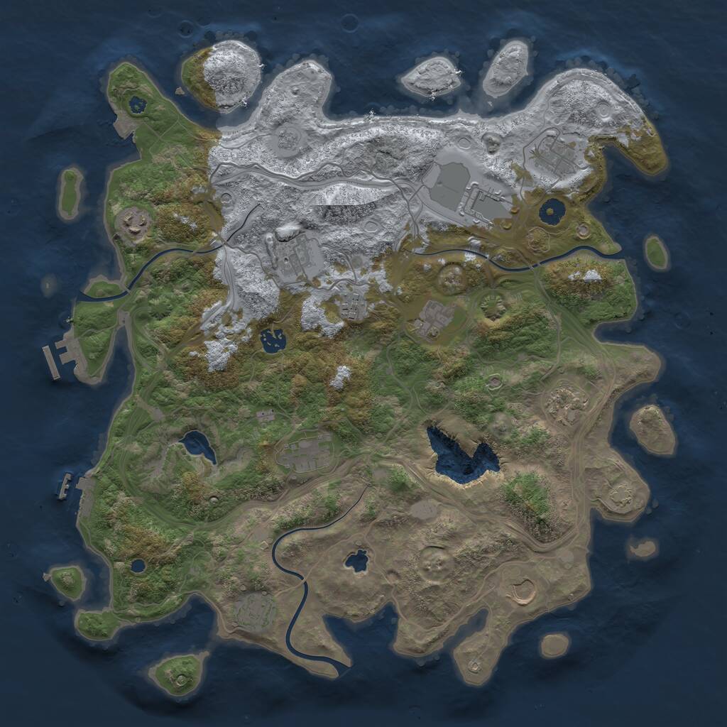 Rust Map: Procedural Map, Size: 4253, Seed: 1958817131, 17 Monuments