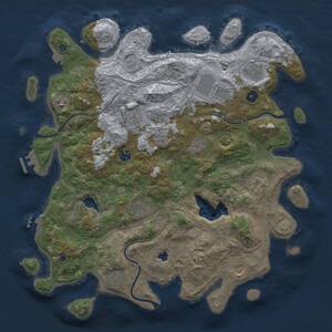 Thumbnail Rust Map: Procedural Map, Size: 4253, Seed: 1958817131, 17 Monuments