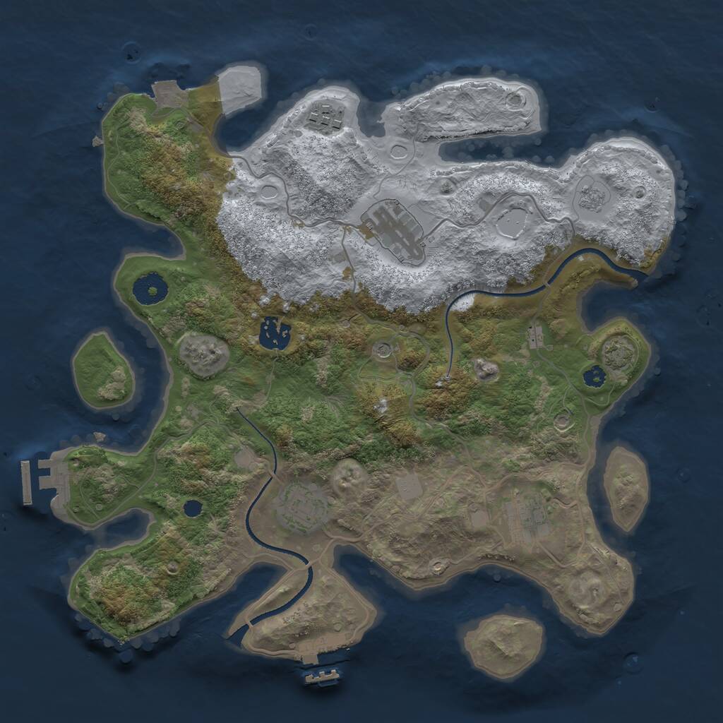 Rust Map: Procedural Map, Size: 3300, Seed: 14297343, 11 Monuments